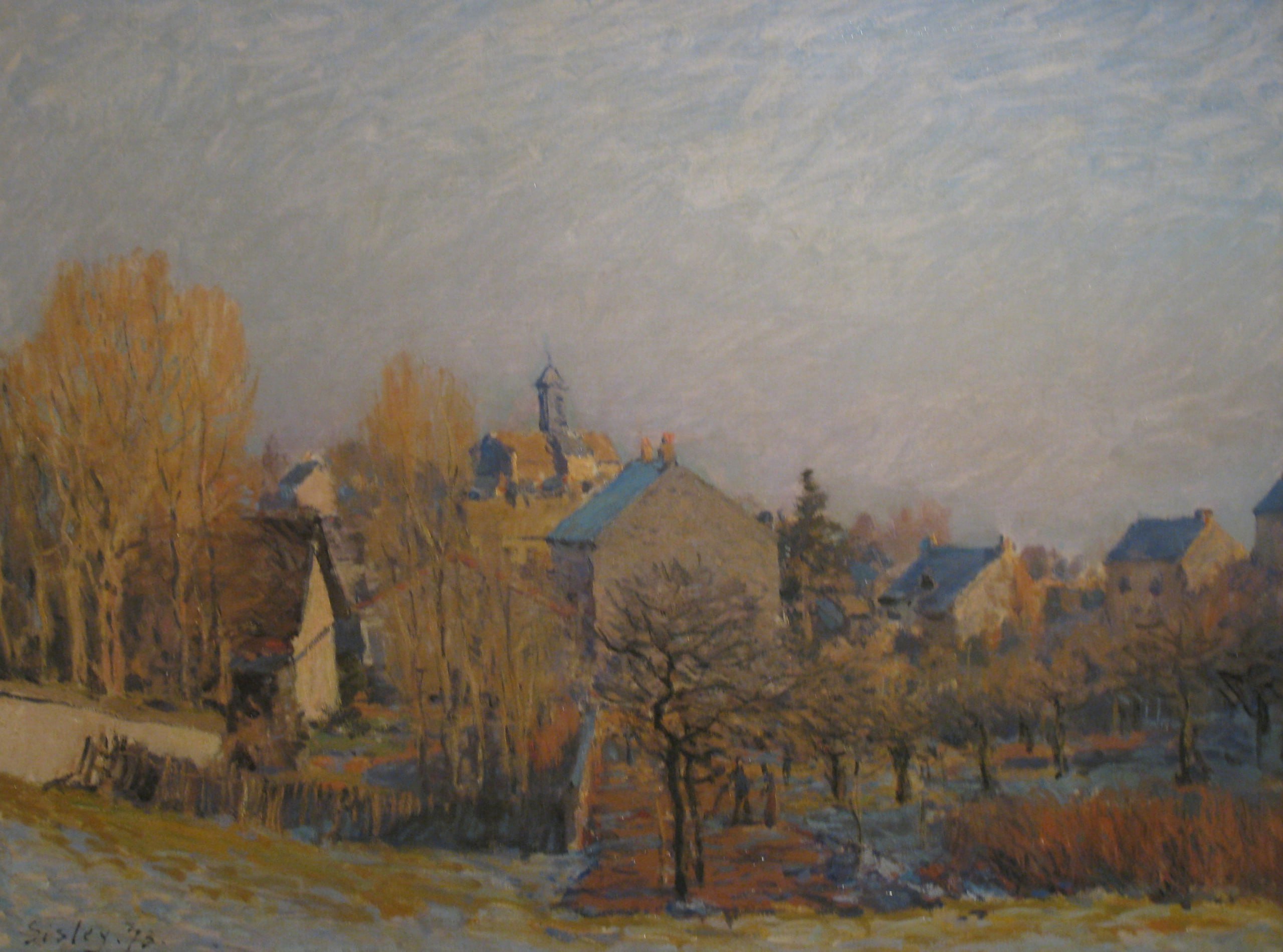 Альфред Сислей — La gelée à Louvecienne (Мороз в Лувесьенне), 1873