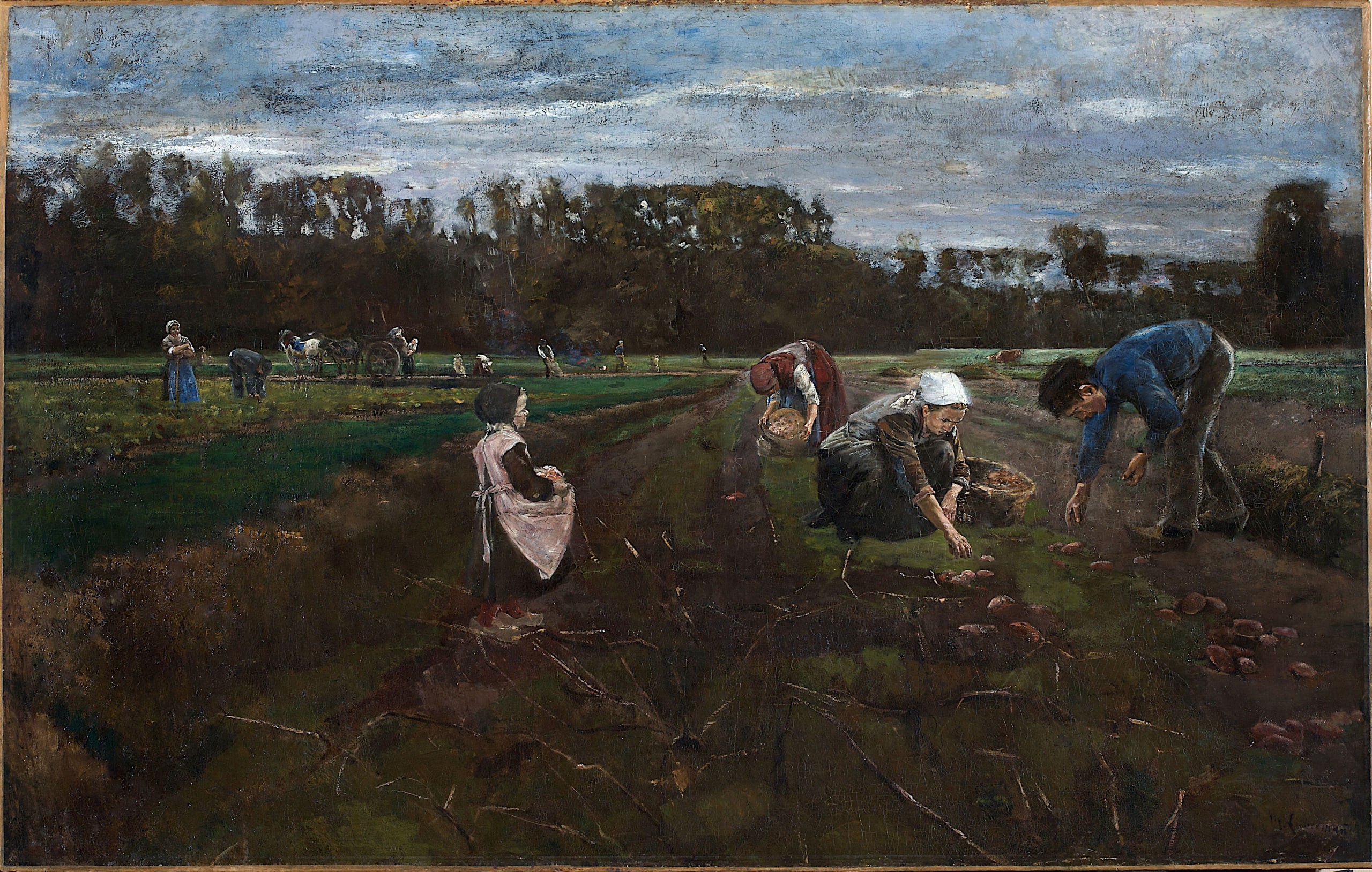 Макс Либерман — Die Kartoffelernte (Собирание картофеля), 1875