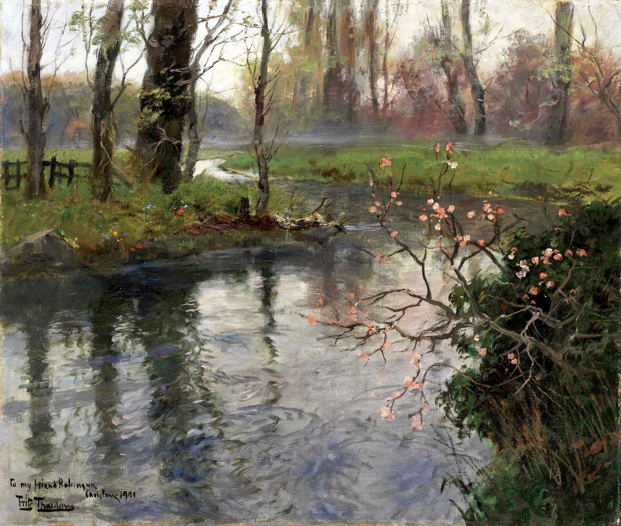 Йохан Фредерик Фриц Таулов — A Stream in Springtime (Ручей в весеннее время), 1901