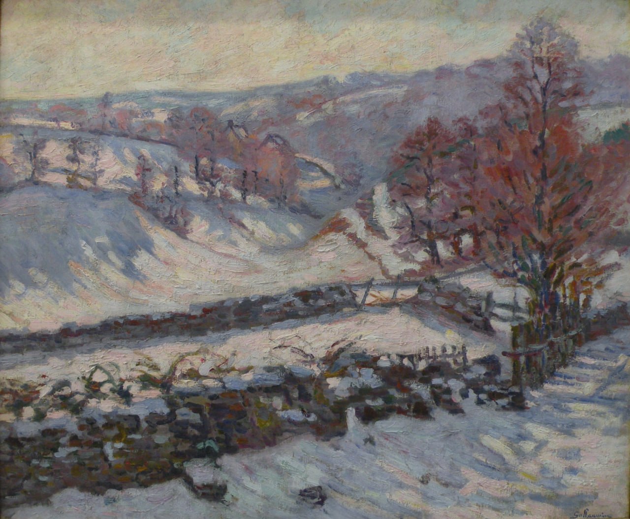 Жан-Батист Арман Гийомен — Paysage de neige à Crozant (Снежный пейзаж в Крозанте), 1895