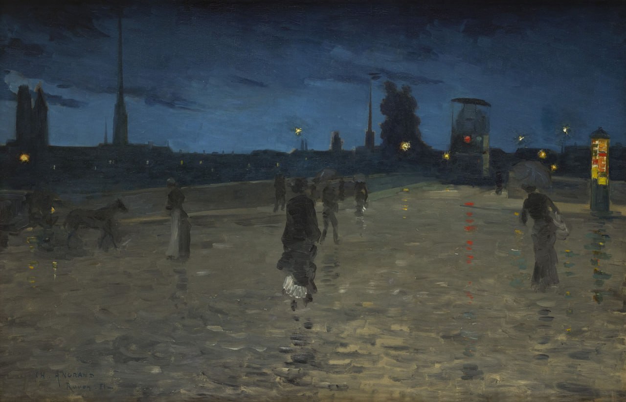 Шарль Теофил Ангран — Le Pont de pierre à Rouen (Каменный мост в Руане), 1881