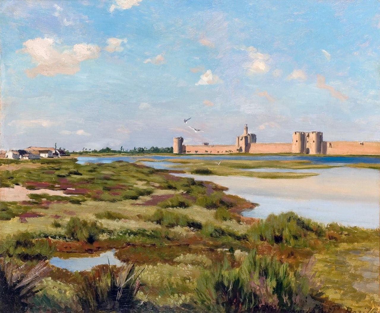 Жан Фредерик Базиль — Les Remparts d'Aigues-Mortes (Бастионы Эг-Морта), 1867