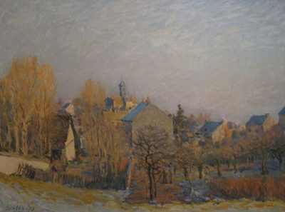 Альфред Сислей — La gelée à Louvecienne (Мороз в Лувесьенне), 1873