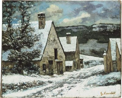 Жан Дезире Гюстав Курбе — Dorfausgang im Winter (Окраина деревни зимой), 1868