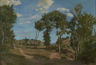 Жан Фредерик Базиль — Paysage au bord du Lez (Пейзаж на берегу Лез), 1870