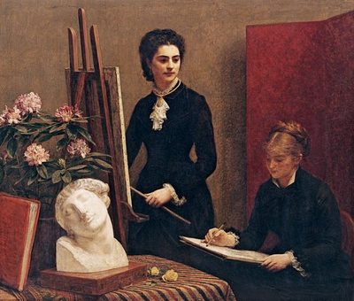 Иньяс-Анри-Жан-Теодор Фантен-Латур — La leçon de dessin dans l'atelier (Урок рисования в мастерской), 1879