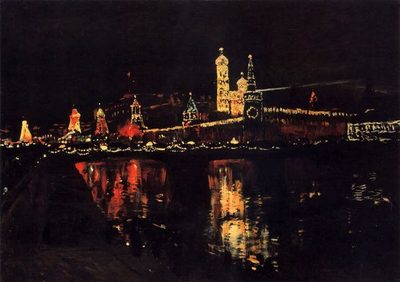Исаак Ильич Левитан — Иллюминация Кремля, 1896