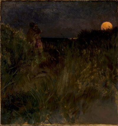 Ялмар Эйлиф Эммануэл Петерссен — Måneopgang over klitterne (Восход луны над дюнами), 1883