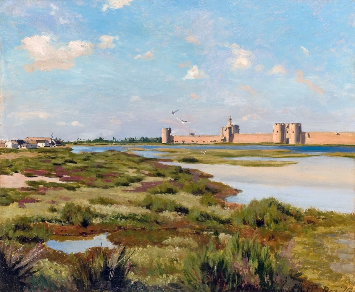Жан Фредерик Базиль — Les Remparts d'Aigues-Mortes (Бастионы Эг-Морта), 1867