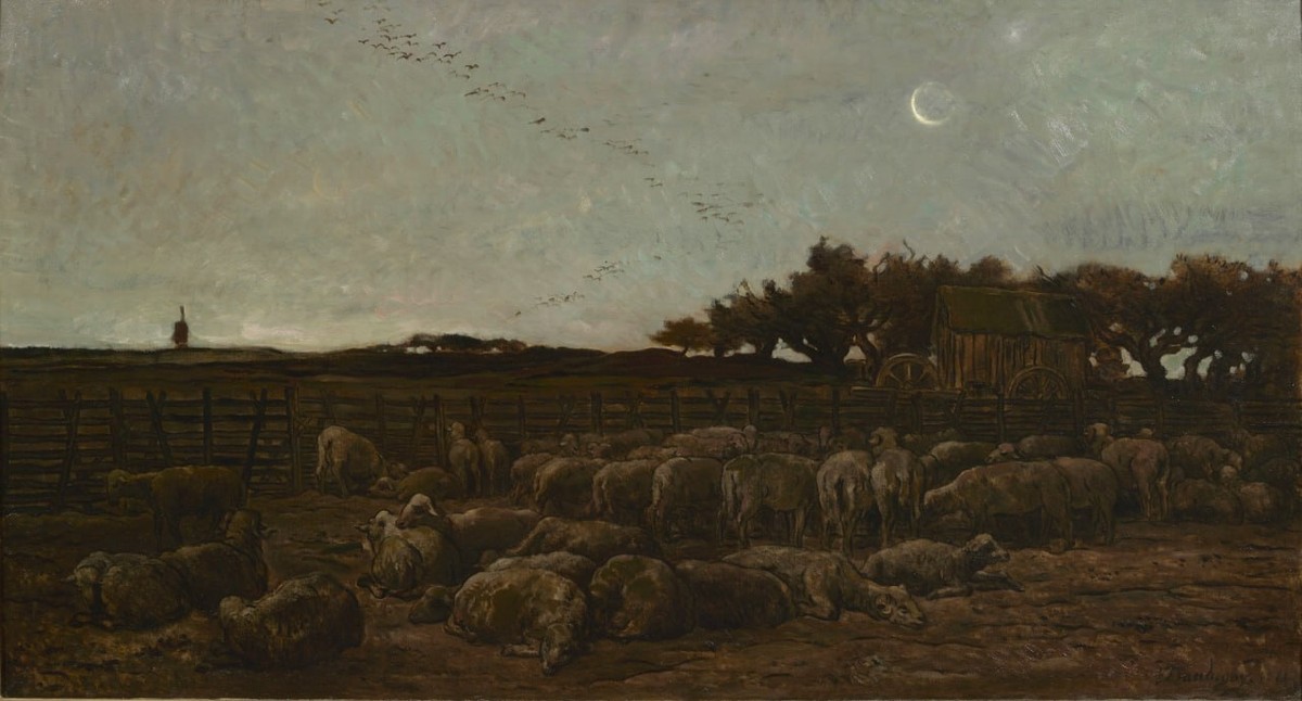 Шарль-Франсуа Добиньи — Le parc à moutons (Загон для овец), 1861