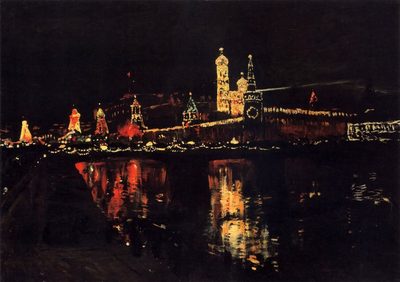 Исаак Ильич Левитан — Иллюминация Кремля, 1896